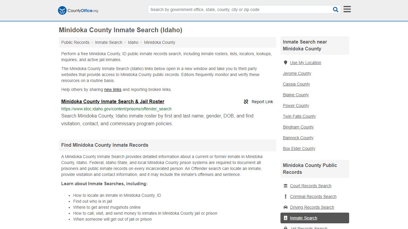 Inmate Search - Minidoka County, ID (Inmate Rosters ...